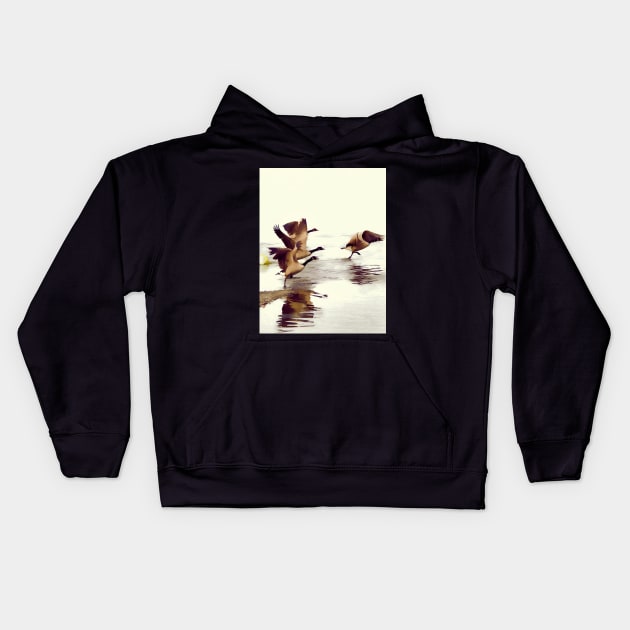 The Take Off - Wild Geese Kids Hoodie by Highseller